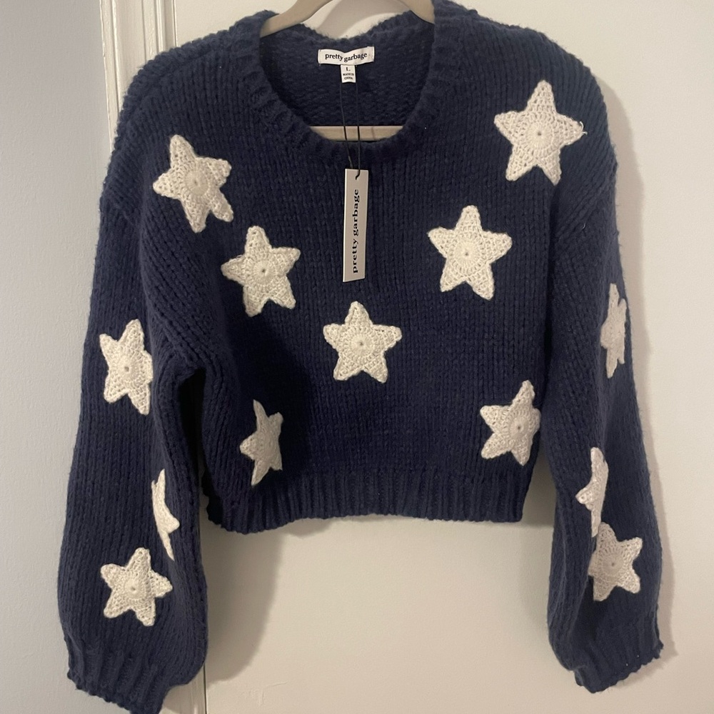 Navy Star-Patterned Sweater